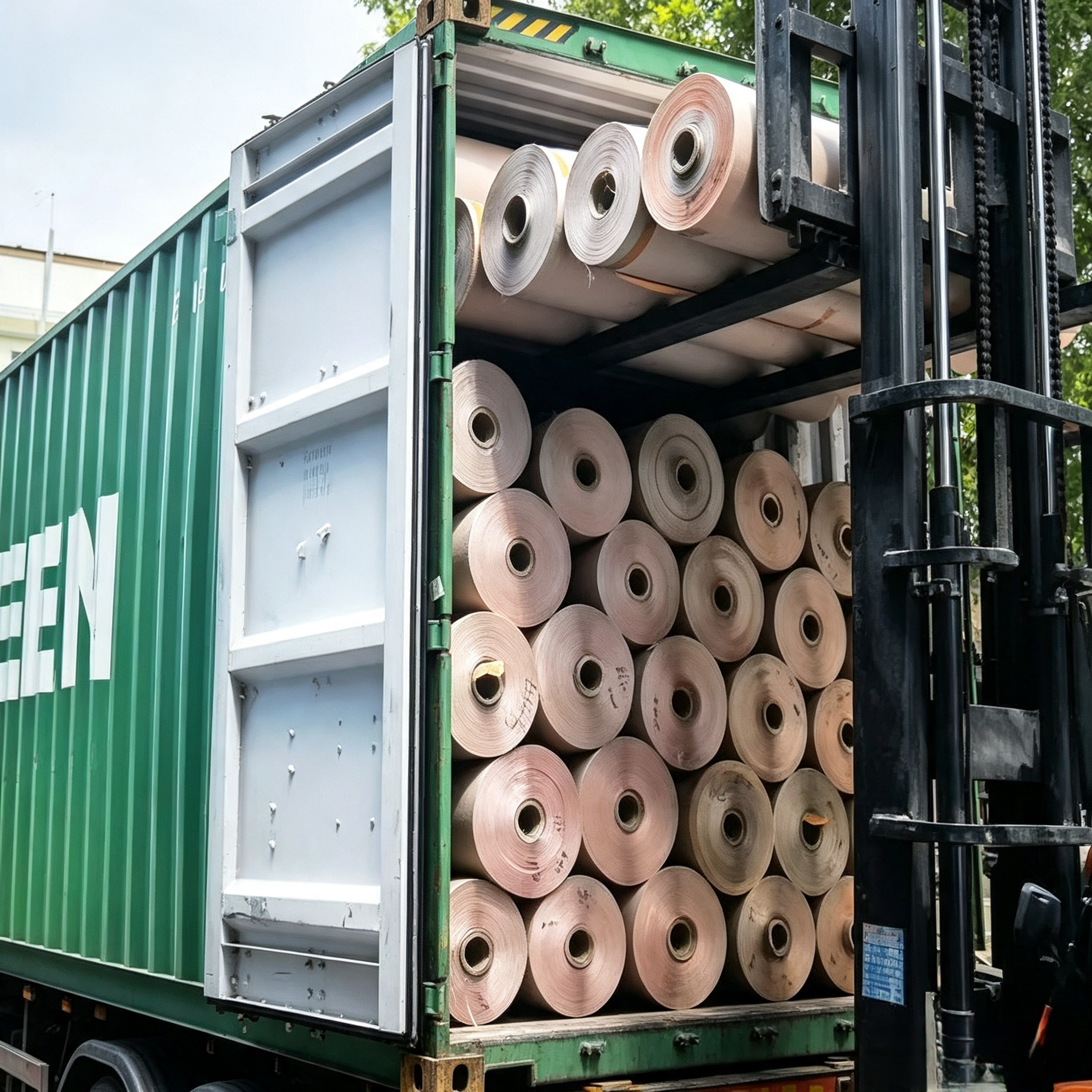 Mattress packaging material rolls prepared for UAE shipment